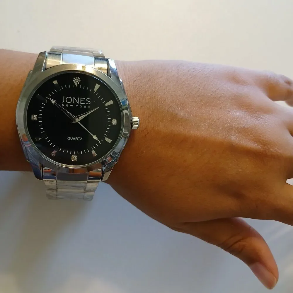 Jones New York Men's Watch Black Dial Silver Tone Bracelet JNYW2419M 41mm